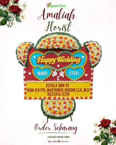 Karangan Papan Bunga Pernikahan di Manukaya